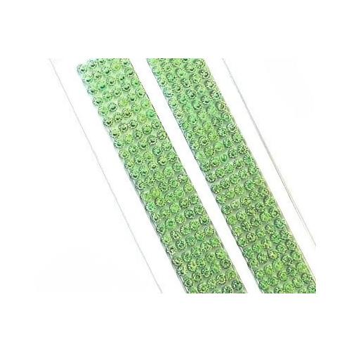 Стразы клеевые блестящие 2 полосы 5 мм Зеленый 2715223