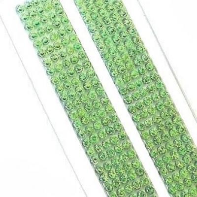 Стразы клеевые блестящие 2 полосы 5 мм Зеленый