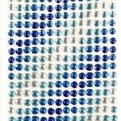 Стразы клеевые градиент 1 полоса 6 мм Белый, голубой, синий,темно-синий 271568