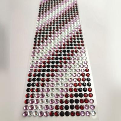 Стразы клеевые градиент 1 полоса 6 мм Бордовый, розовый, серебро, черный 271569