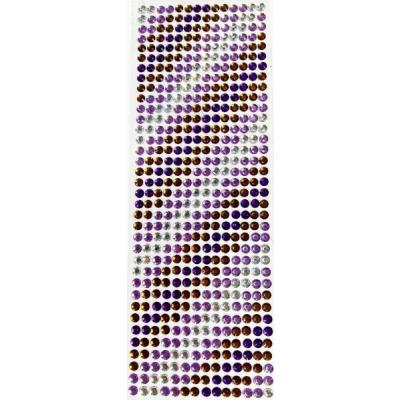 Стразы клеевые градиент 1 полоса 6 мм фиолетовый, коричневый, сиреневый, серебро 271636
