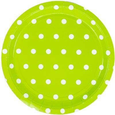 Тарелка бум Горошек светло-зеленая 23 см 6 шт/G 1502-3926