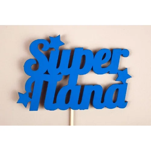 Топпер деревянный 11*28 см 'Super папа' синий 153166