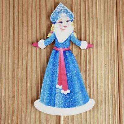 Топпер деревянный 6.5*30 см 'Снегурочка' 15304