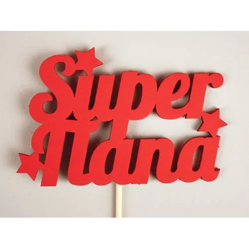 Топпер деревянный Super папа 11*28 см Красный 154381