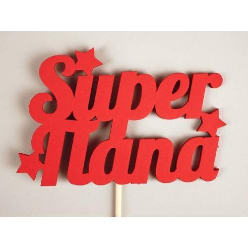 Топпер деревянный Super папа 11*28 см Красный 154381