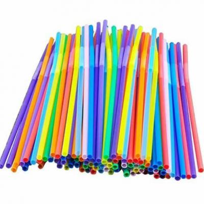 Трубочки для напитков 5*210, гофрированные цветные, 250 шт