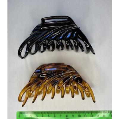 Тёмная заколка-краб для волос 'Осьминог' Матовый/глянцевый 8 см (Цена за штуку) 13517