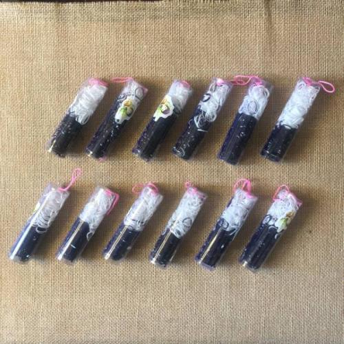 Упаковка резинок для волос Силикон тонкая черно-белая (Цена за упаковку из 12 баночек) 12219-2