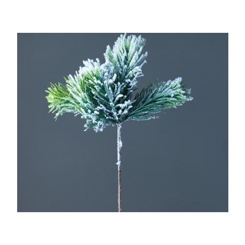 Ветка декоративная еловая заснеженная 28 см 50102