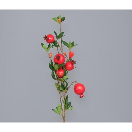 Ветка декоративная с гранатами 80 см 50115