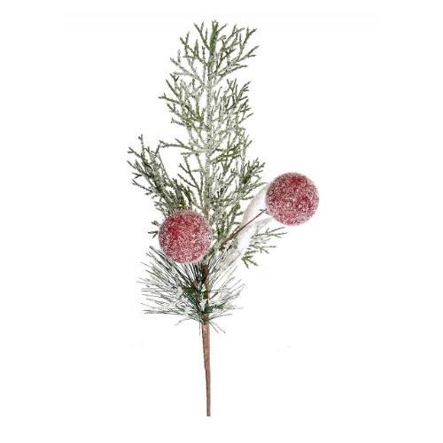 Ветка заснеженная с ягодами 40 см 50130