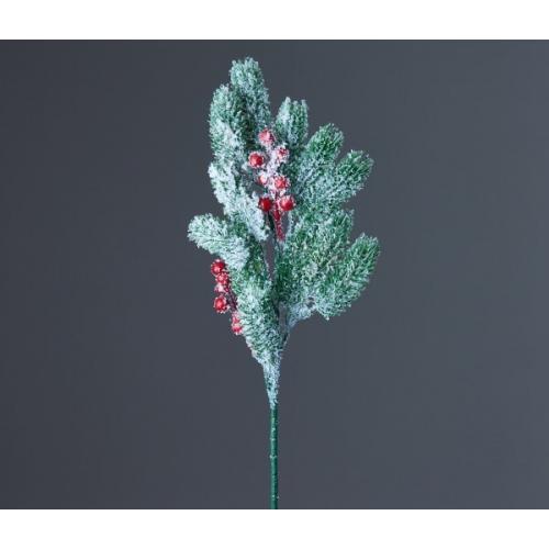 Ветка заснеженная с ягодами 48 см 50131