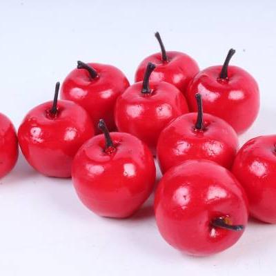 Яблоки красные 4*3см в пачке (10шт в уп)