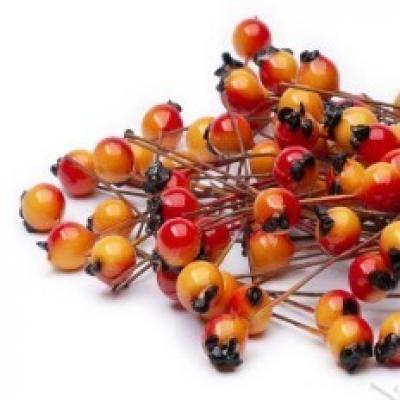 Ягодка на веточке 0.8 см (10 шт) Красно-оранжевый 172237