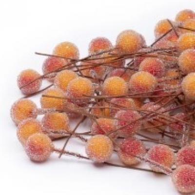 Ягодка на веточке 1 см (10 шт) Красно-оранжевый 172240