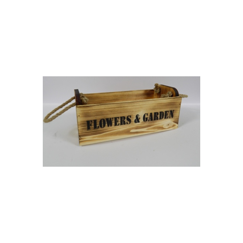 Ящик флористический из массива сосны с веревочными ручками (24,5*14,5*9 см) Flowers экзотик 23020