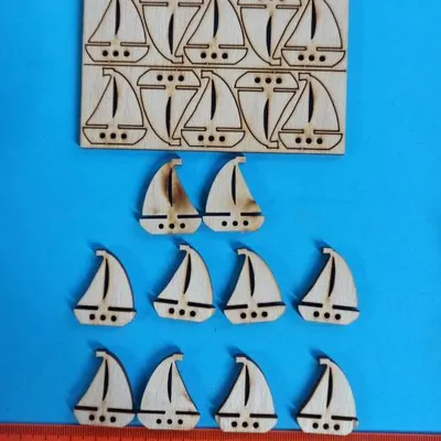 Заготовка из фанеры 'Кораблик'  3 см (10шт) 65078