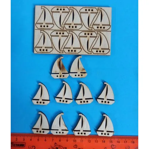 Заготовка из фанеры 'Кораблик'  3 см (10шт) 65078
