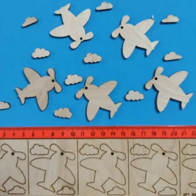 Заготовка из фанеры 'Самолетик' 5 см (5 шт)