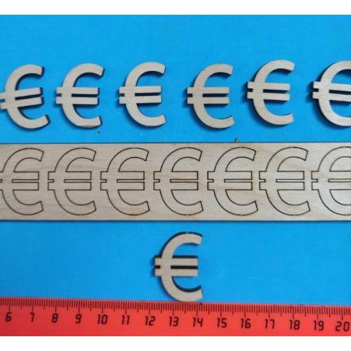 Заготовка из фанеры 'Знак евро' 3 см (14 шт)