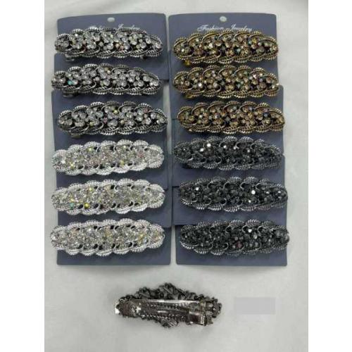 Заколка-автомат для волос со стразами 9 см (Цена за штуку) 1123