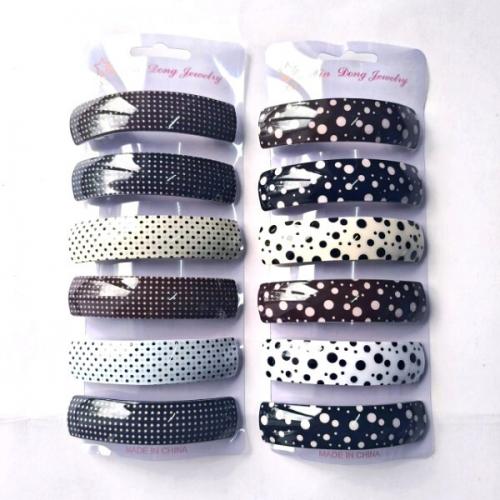 Заколка-автомат для волос 'В горошек' (9*2 см) 11241