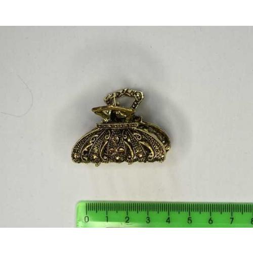 Заколка краб для волос 4.5 см металлический 13046