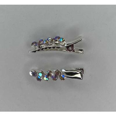 Зажим для волос 3.5 см металл со стразами 16401