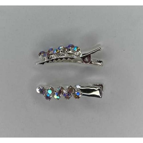 Зажим для волос 3.5 см металл со стразами 16401