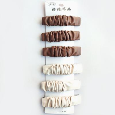 Зажим для волос в коричневых оттенках (Цена за штуку) Кожа 16278