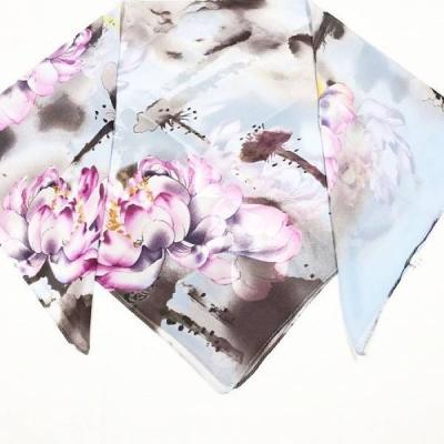 Женский шейный платок шифоновый с рисунком (70*70 см) 68218